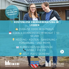 Kostenlose Energieberatungen Kostenlose Energieberatungen © Gemeinde Legden