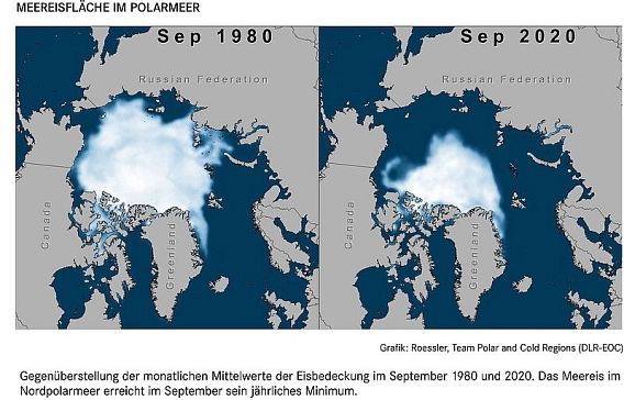 Meereisfläche im Polarmeer&nbsp;&copy;&nbsp;Deutsches Klima-Konsortium 2021, S. 10: Was wir heute übers Klima wissen