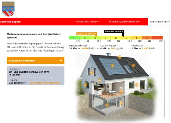 Vorschau Inforportal Energieeinsparung simulieren